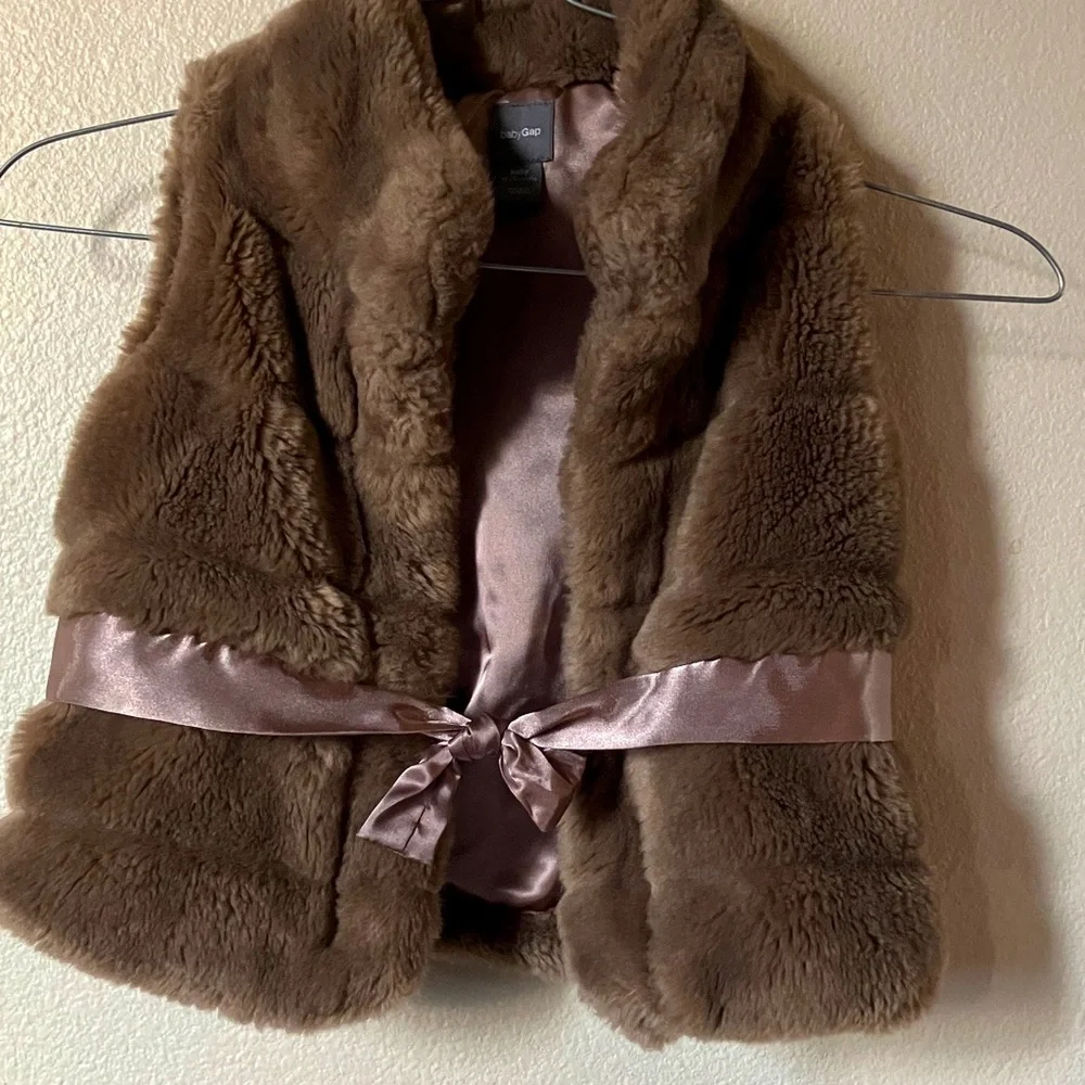 Baby‎ Gab Brown Faux Fur Vest with Satin Lining 18-24 Months